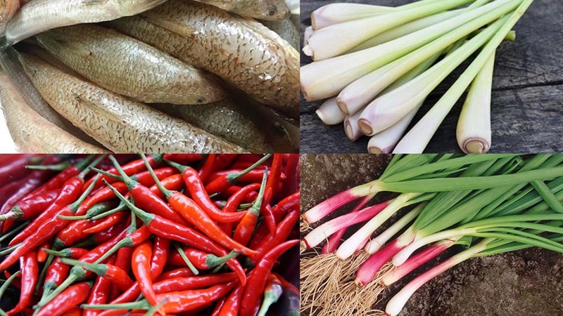 Nguyên liệu món ăn cá mối chiên sả ớt