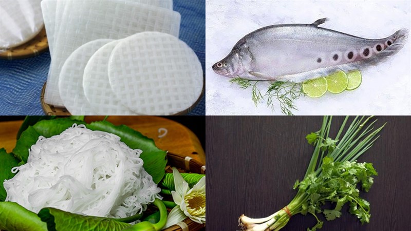 Nguyên liệu món ăn chả cá cuốn bánh tráng