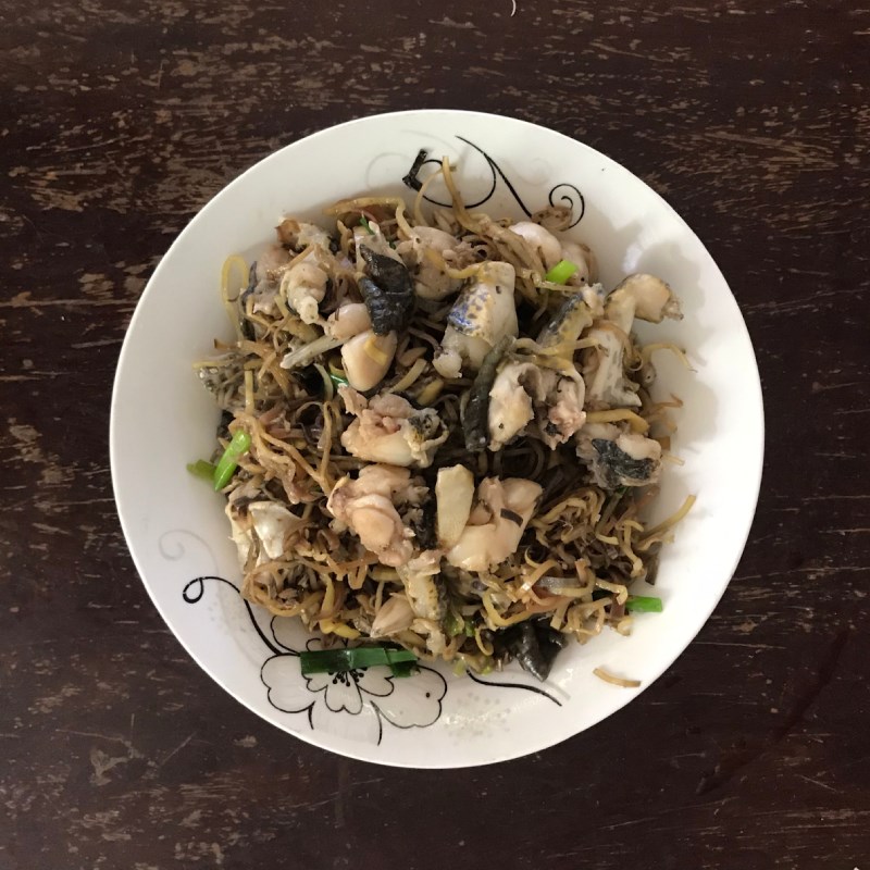 Bước 4 Thành phẩm Ếch xào hoa chuối