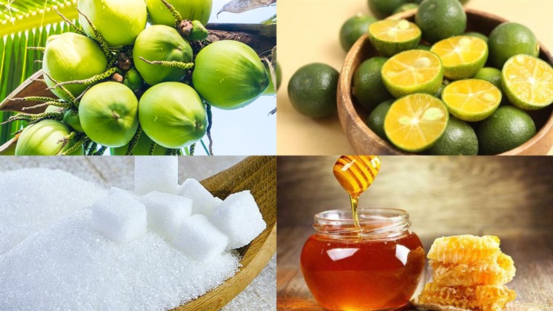 Nguyên liệu món ăn dừa tắc, dừa tắc xí muội