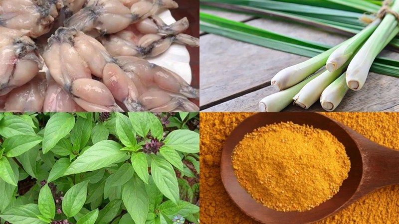 Nguyên liệu món ăn ếch xào lăn