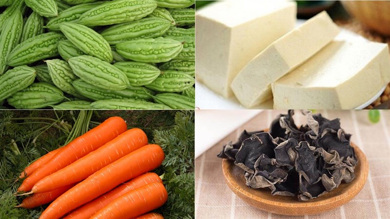 Nguyên liệu món ăn canh khổ qua nhồi đậu hũ chay