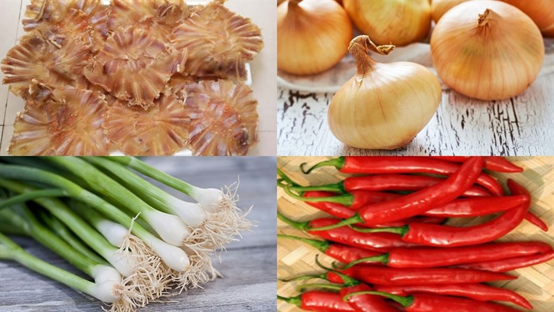 Nguyên liệu món ăn khô cá đuối chiên nước mắm