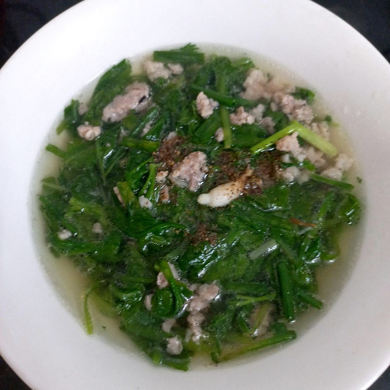 Bước 5 Thành phẩm Canh cải xanh thịt bằm