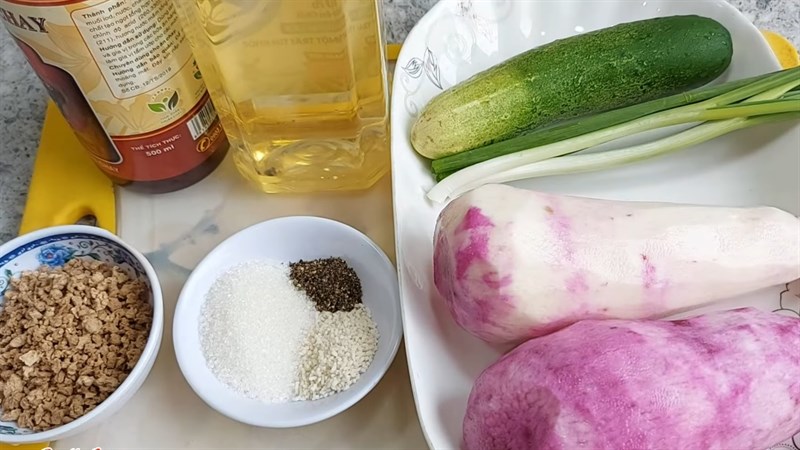 Nguyên liệu món ăn canh khoai mỡ chay