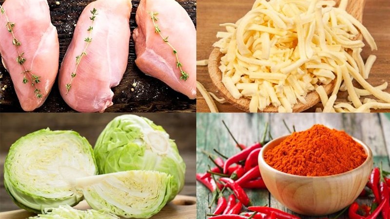 Nguyên liệu món ăn gà xào phô mai