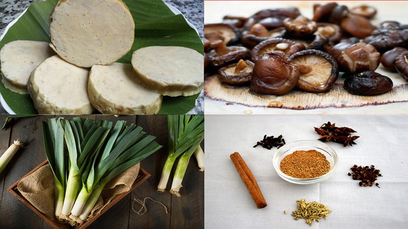 Nguyên liệu món ăn chả lụa chay kho