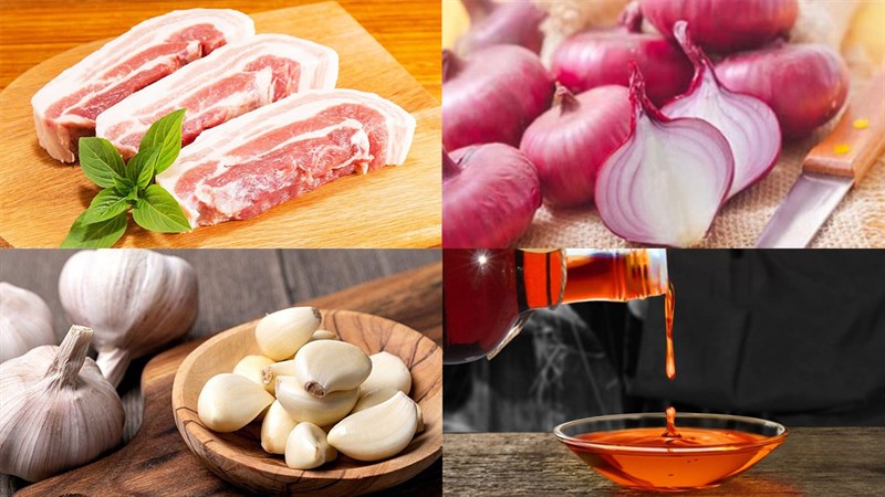 Nguyên liệu món ăn thịt kho keo