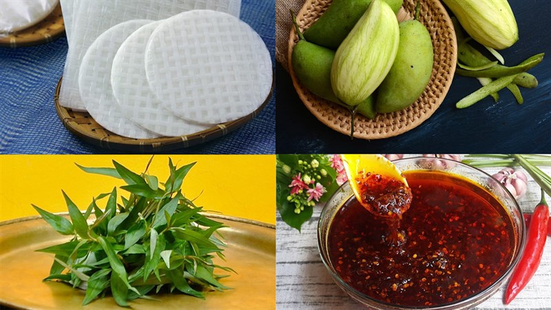 Nguyên liệu món ăn 2 cách làm bánh tráng trộn sa tế