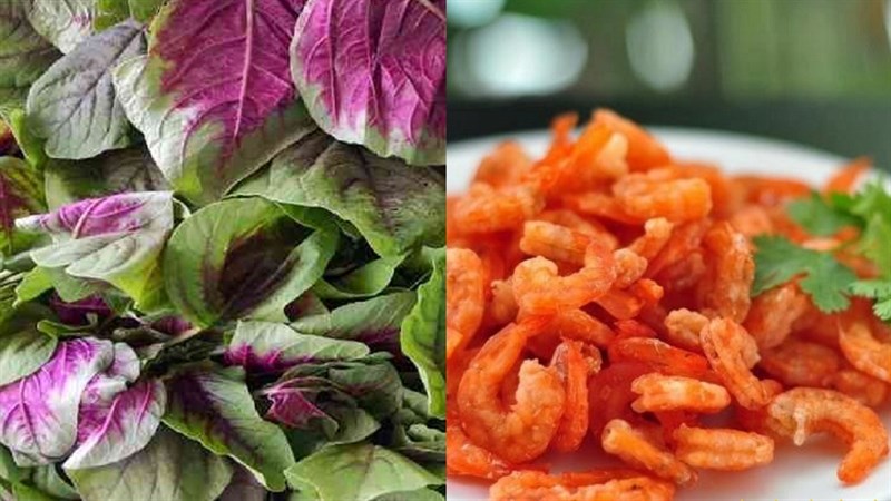 Nguyên liệu món ăn canh rau dền tôm khô