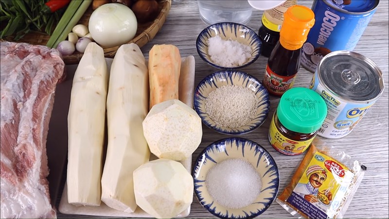Nguyên liệu món ăn cà ri sườn heo