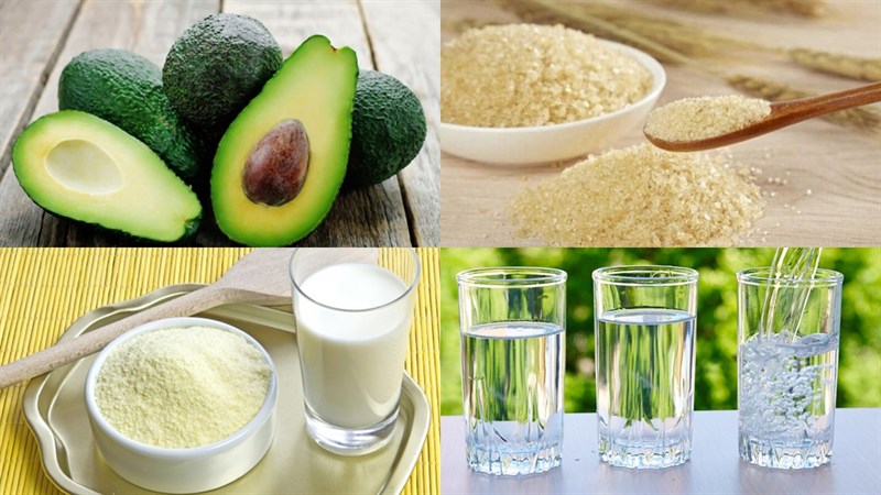 Nguyên liệu món ăn pudding bơ và pudding sữa cho bé ăn dặm