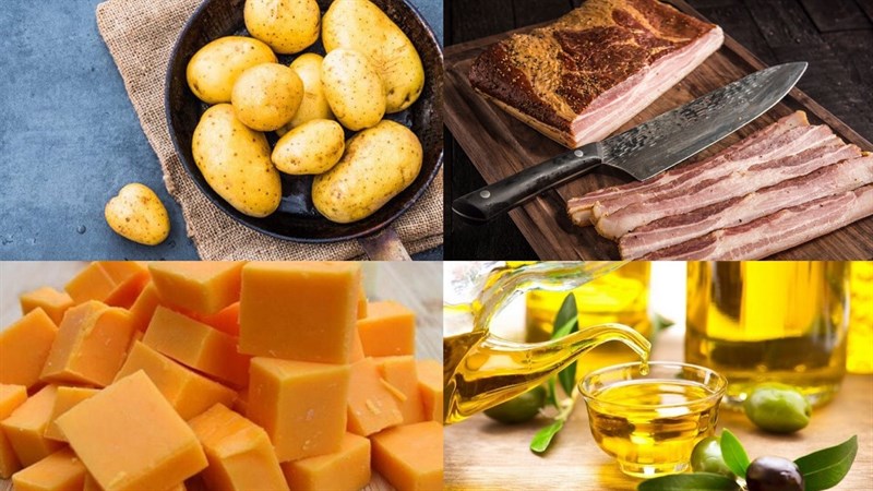 Nguyên liệu món ăn nướng khoai tây bằng nồi chiên không dầu