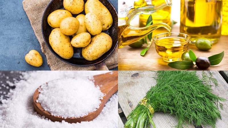 Nguyên liệu món ăn nướng khoai tây bằng nồi chiên không dầu