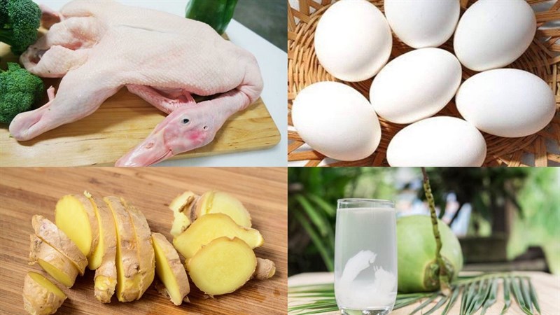 Nguyên liệu món ăn thịt vịt kho tàu