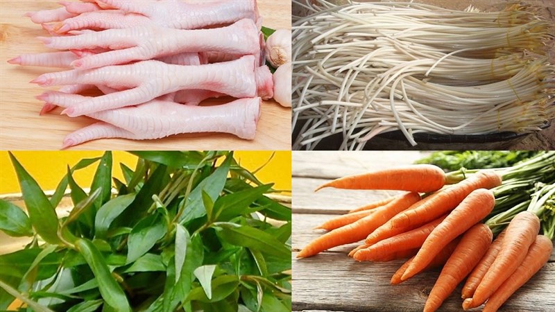 Nguyên liệu món ăn gỏi chân gà ngó sen