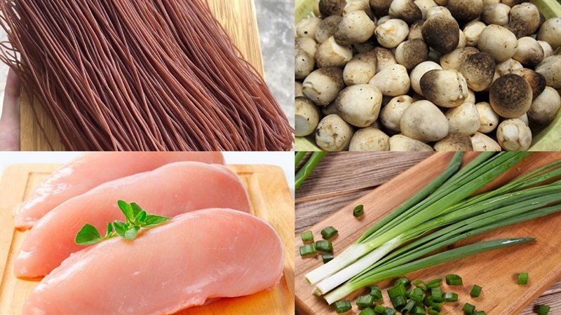 Nguyên liệu món ăn bún gạo lứt ức gà và cá