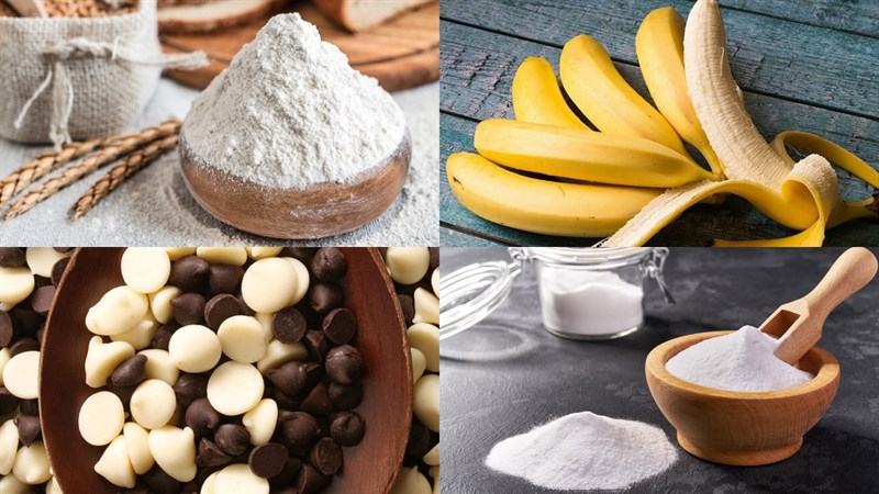 Nguyên liệu món ăn bánh chuối nướng bằng lò vi sóng
