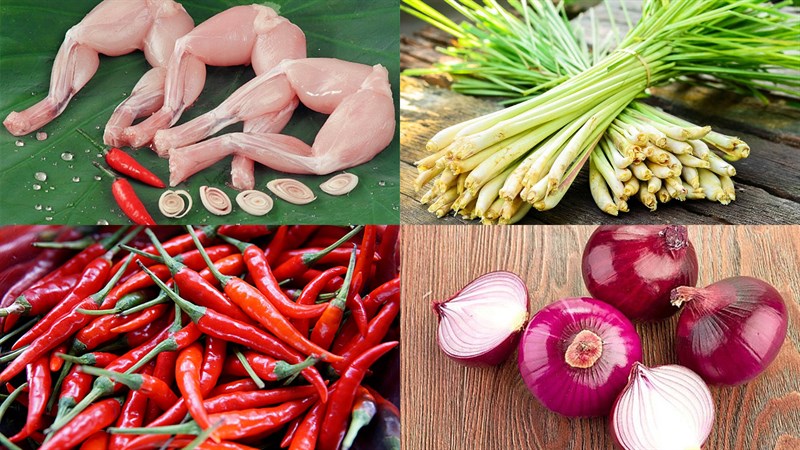 Nguyên liệu món ăn ếch xào sả ớt