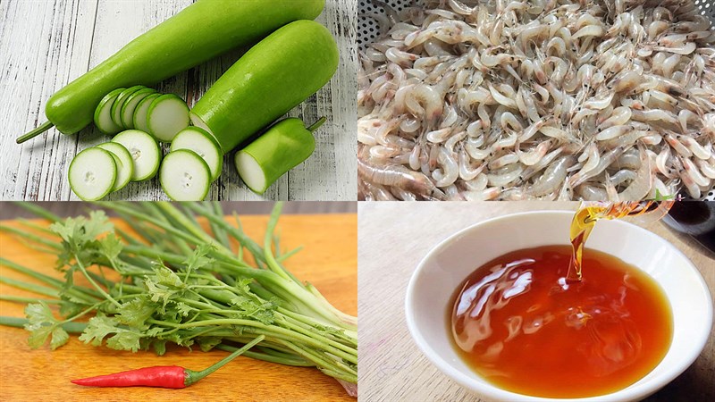 Nguyên liệu món ăn canh bầu nấu tép
