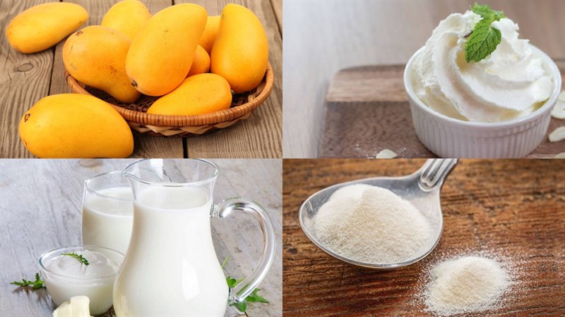 Nguyên liệu món ăn panna cotta xoài