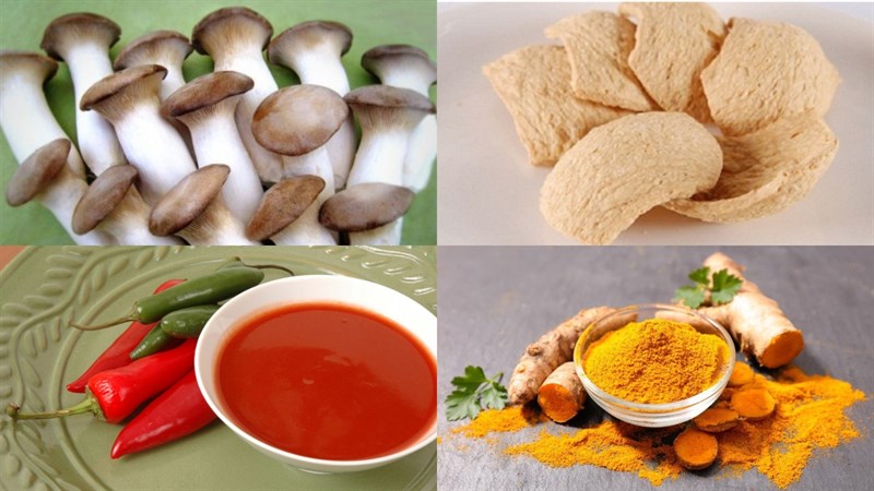 Nguyên liệu món ăn sườn chay kho nấm