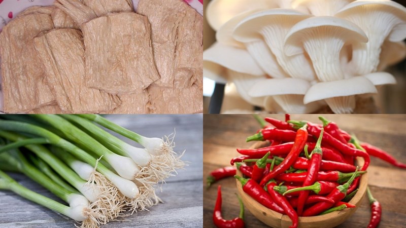 Nguyên liệu món ăn sườn chay kho nấm