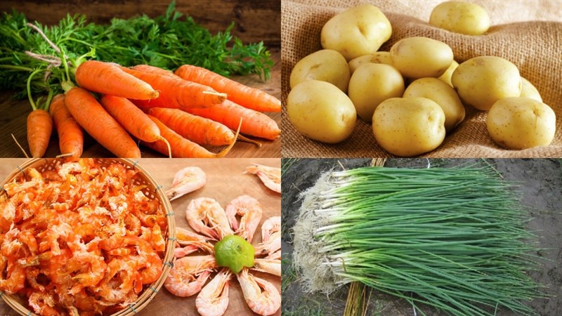 Nguyên liệu món ăn súp khoai tây cà rốt
