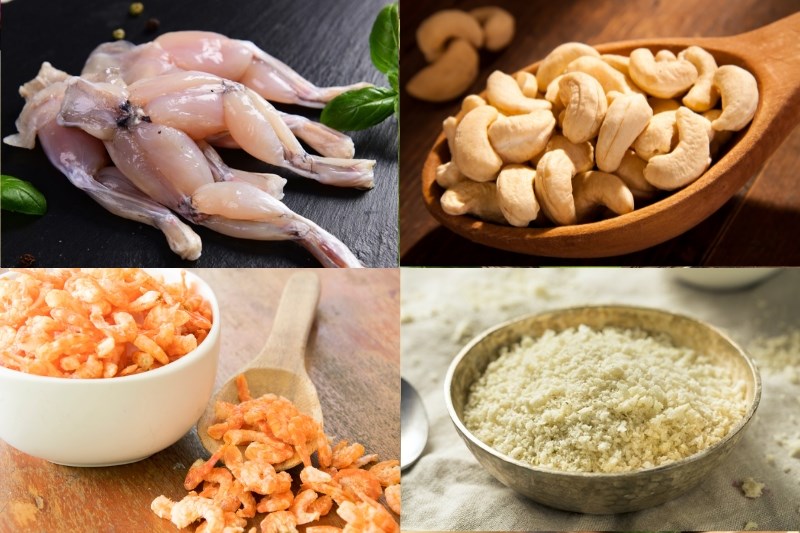 Nguyên liệu món ăn ếch rang muối