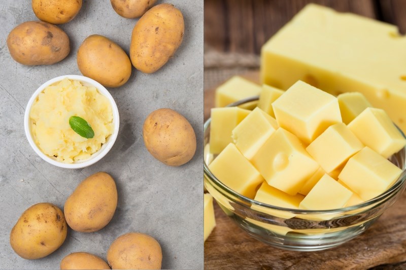 Nguyên liệu món ăn bánh khoai tây phô mai nướng