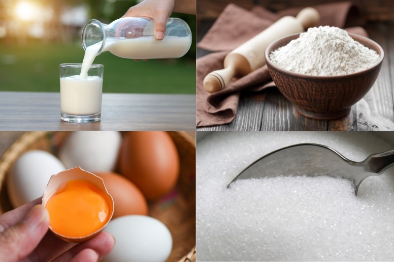 Nguyên liệu món ăn bánh sữa tươi chiên giòn