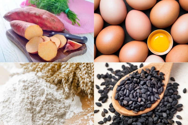 Nguyên liệu món ăn bánh khoai lang nướng