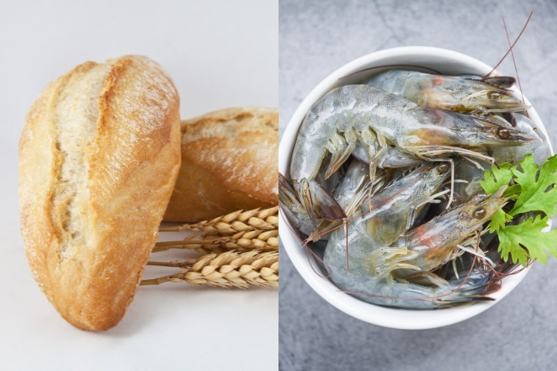 Nguyên liệu món ăn bánh mì chiên tôm