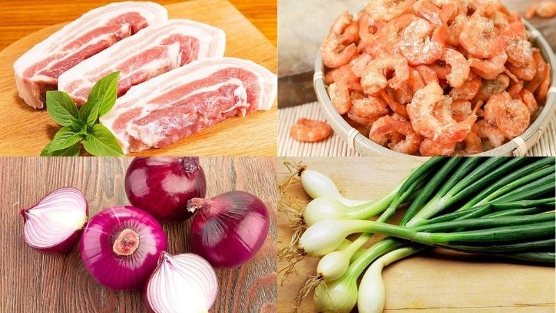 Nguyên liệu món ăn thịt kho quẹt