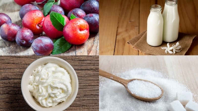 Nguyên liệu món ăn bánh panna cotta mận