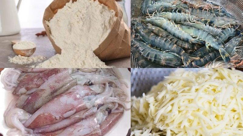 Nguyên liệu món ăn pizza hải sản phô mai