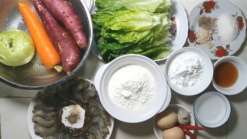 Nguyên liệu món ăn bánh tôm hồ tây