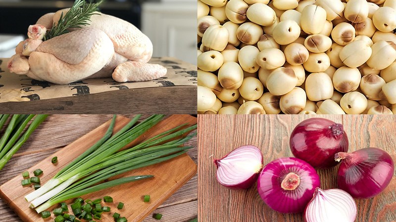 Nguyên liệu món ăn cách nấu gà hầm hạt sen