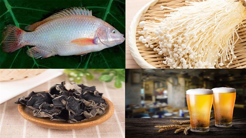 Nguyên liệu món ăn cá diêu hồng hấp bia