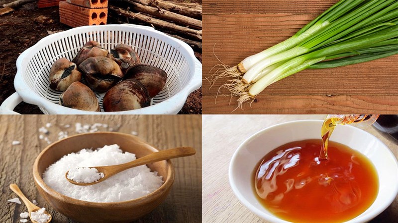 Nguyên liệu món ăn sò sữa nướng mỡ hành và ớt chanh
