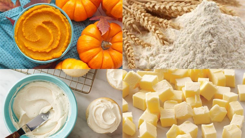 Nguyên liệu món ăn bánh bí đỏ (pumpkin pie)