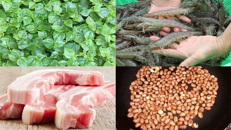 Nguyên liệu món ăn gỏi rau càng cua tôm thịt