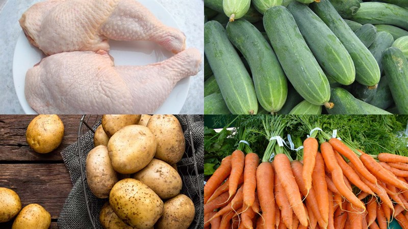 Nguyên liệu món ăn bún gà trộn