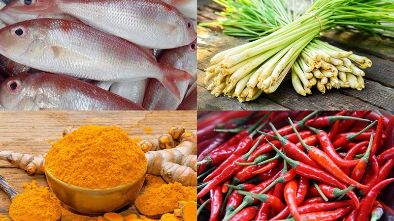 Nguyên liệu món ăn cách làm cá hường chiên sả ớt