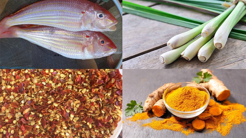 Nguyên liệu món ăn cách làm cá hường chiên sả ớt
