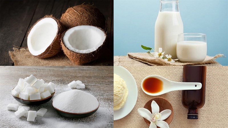 Nguyên liệu món ăn mứt dừa sữa