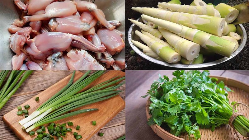 Nguyên liệu món ăn cách làm ếch xào măng tươi