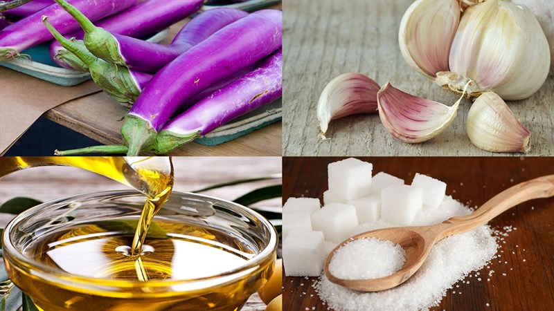 Nguyên liệu món ăn 2 cách làm cà tím xào chay