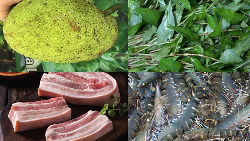 Nguyên liệu món ăn gỏi sake tôm thịt