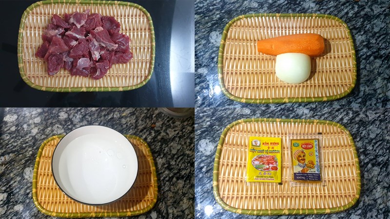 Nguyên liệu món ăn thịt bò kho cà rốt